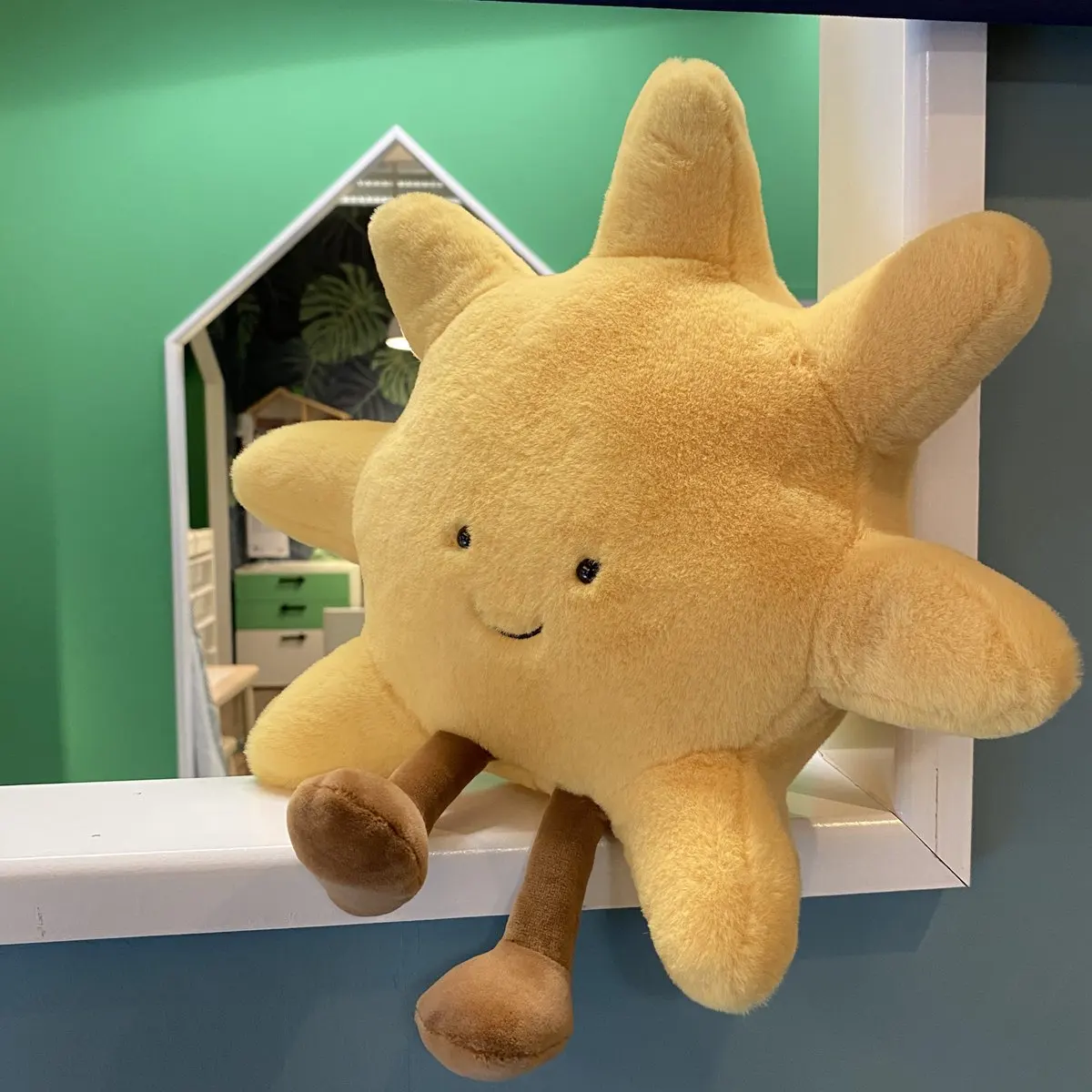 30/45cm INS Hot Moon Sun Plush Doll Stuffed Cartoon Cuddly Kawaii Sky Pillow With Legs Sitting Decor Pillow For Bedroom Sofa