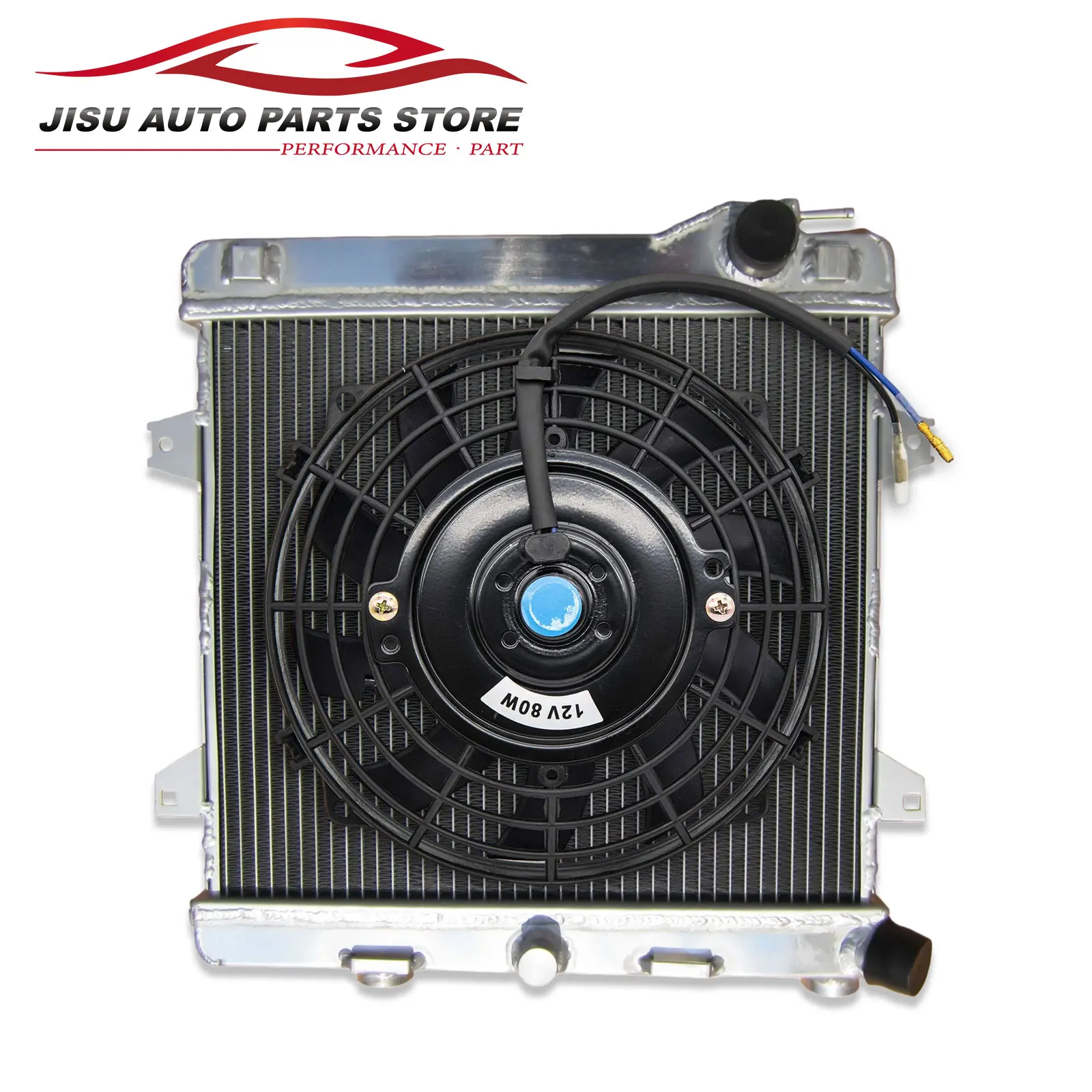 2-Rows Aluminum Radiator + Fan for 1988-1991 BMW M3 E30 2.3L l4 Manual 1989 1990 MT