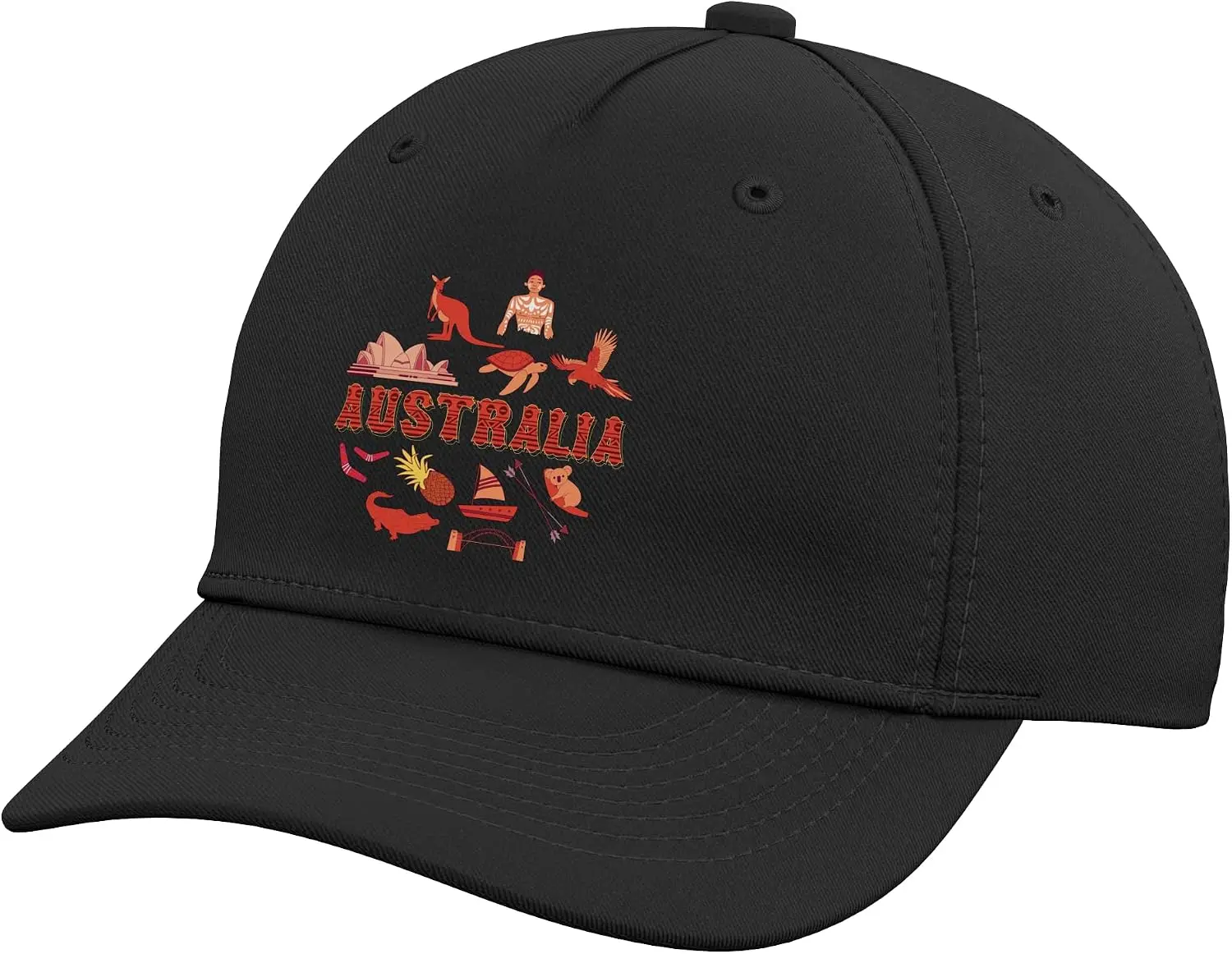Australia Decors Kangaroo Australian Funny Australia Adjustable Baseball Hat  Outdoor Activities and Daily Wear Printed  Cotton