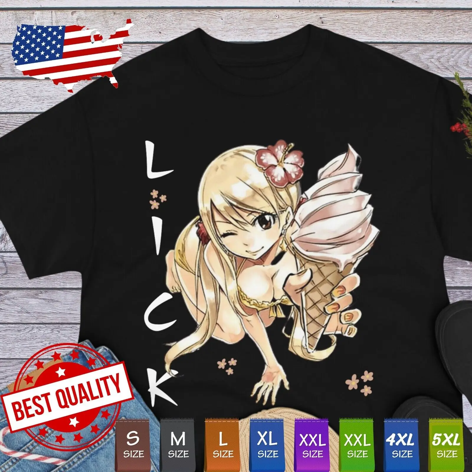 Lick Ecchi Hentai Tee Girl Waifu Material Shirt Kawaii Girl Manga Japan Cosplay