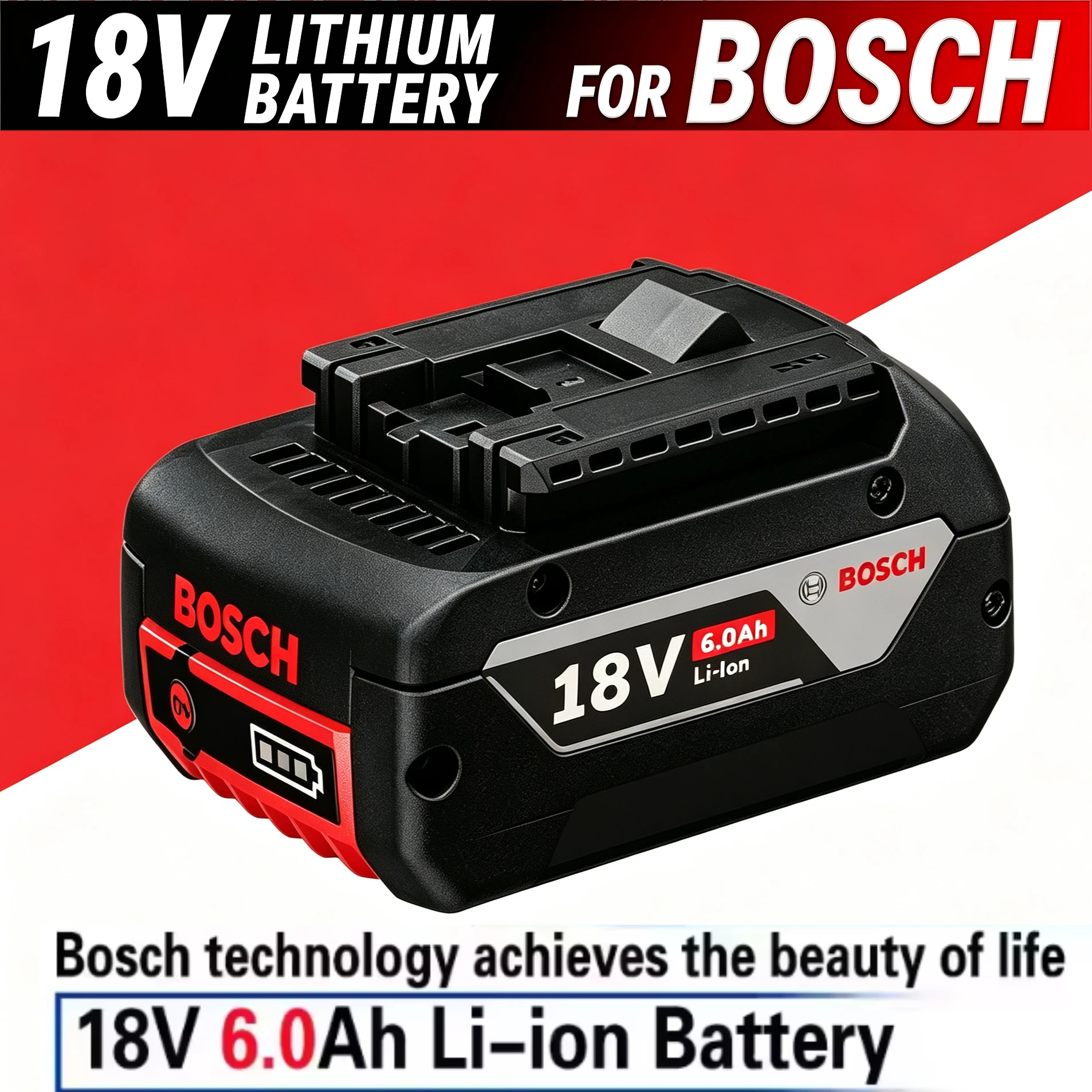 Original-Bosch 18V Battery, 18V and 5.0Ah/6.0Ah Backup Batteries, Draadloze Professional System, BAT609 BAT618 GBA18V80 Tool