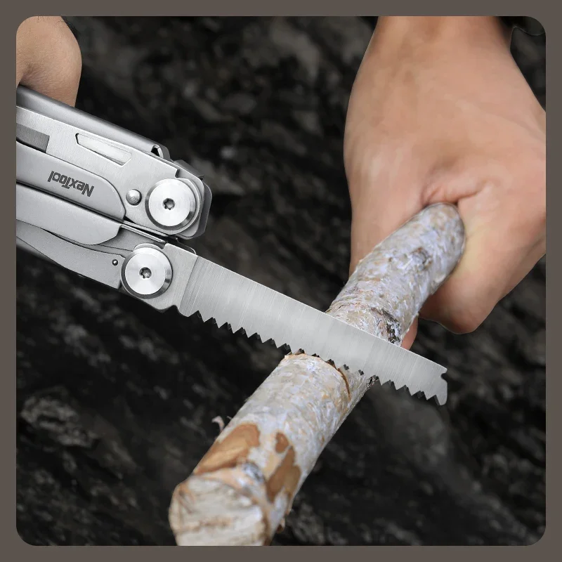 Imagem -03 - Nextool-flagship Pro 16 em Multiferramentas Lâmina Extra Faca Substituível Faca Dobrável Edc Tesoura Braçadeira Multi Ferramentas Alicate Clip