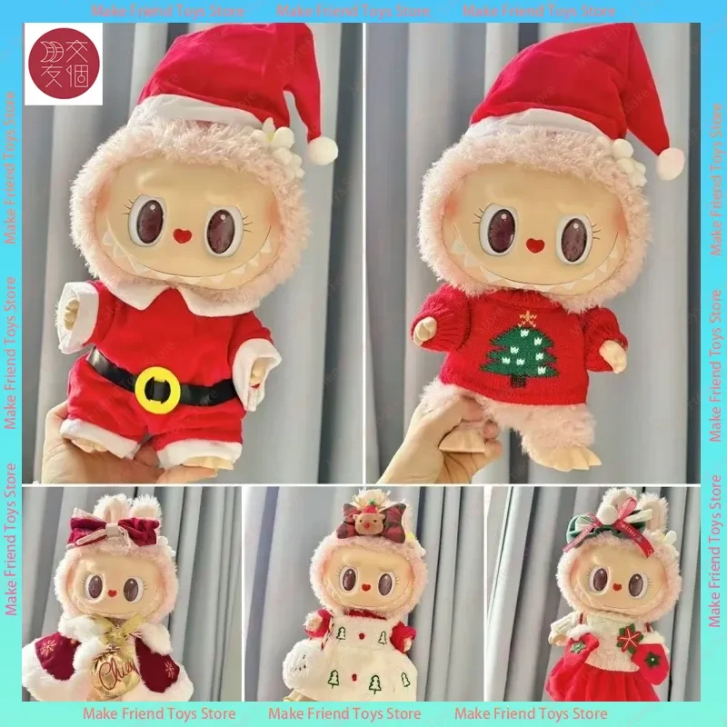 فقط لملابس Labubu 38 سم، دمية Mokoko، فستان عيد الميلاد، سترة لطيفة للفتيات، مجموعة ملابس هدية بدون دمية