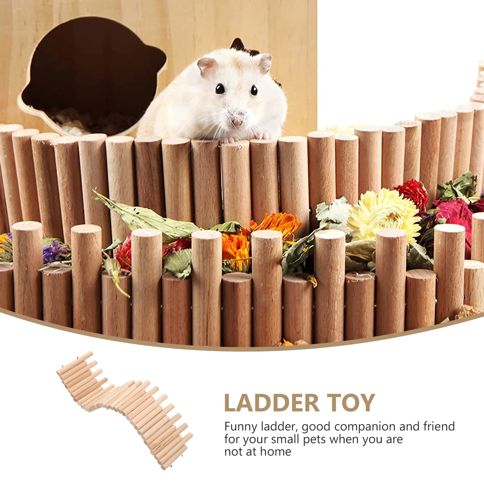 Wooden Climbing Bridge Lizard Accessories Ladder Hamster Separating Fence Toys Hideout Suspension