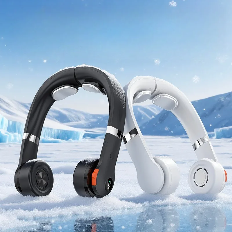 

2026 New Cross-border Leafless Digital Display Neck Fan Lazy Portable Cooling Outdoor Rechargeable Neck Hanging Fan