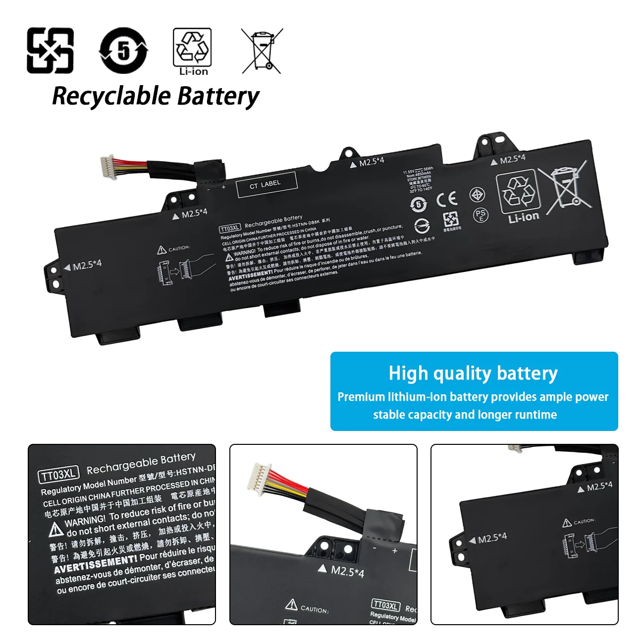 NWE TT03XL Laptop Battery Battery For HP EliteBook 850 G5 G6 ZBook 15U HSTNN-UB7T HSTNN-LB8H DB8K 932824-2C1 933322-855