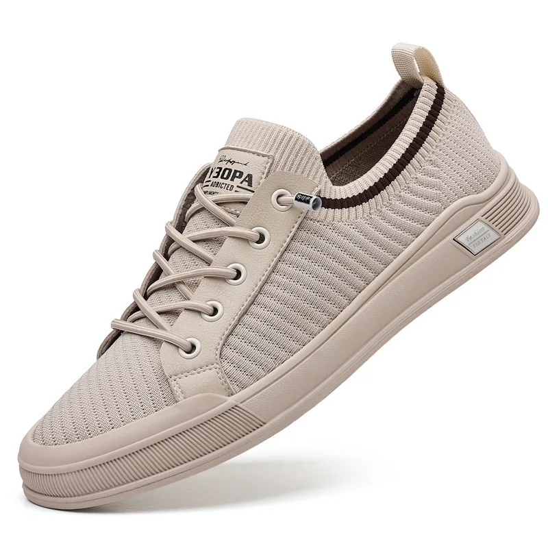 Summer Men's Shoes Spring Autumn Breathable Flying Woven Shoes Breathable Odor-resistant Shoes Thin and Trendy Soft Sole Sneaker