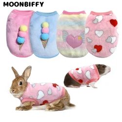 Warm Pet Rabbit Clothes Soft Fleece Guinea Pig Vest Cute Small Pet Clothes Bunny Costume per furetto Chihuahua HamsterAccessories