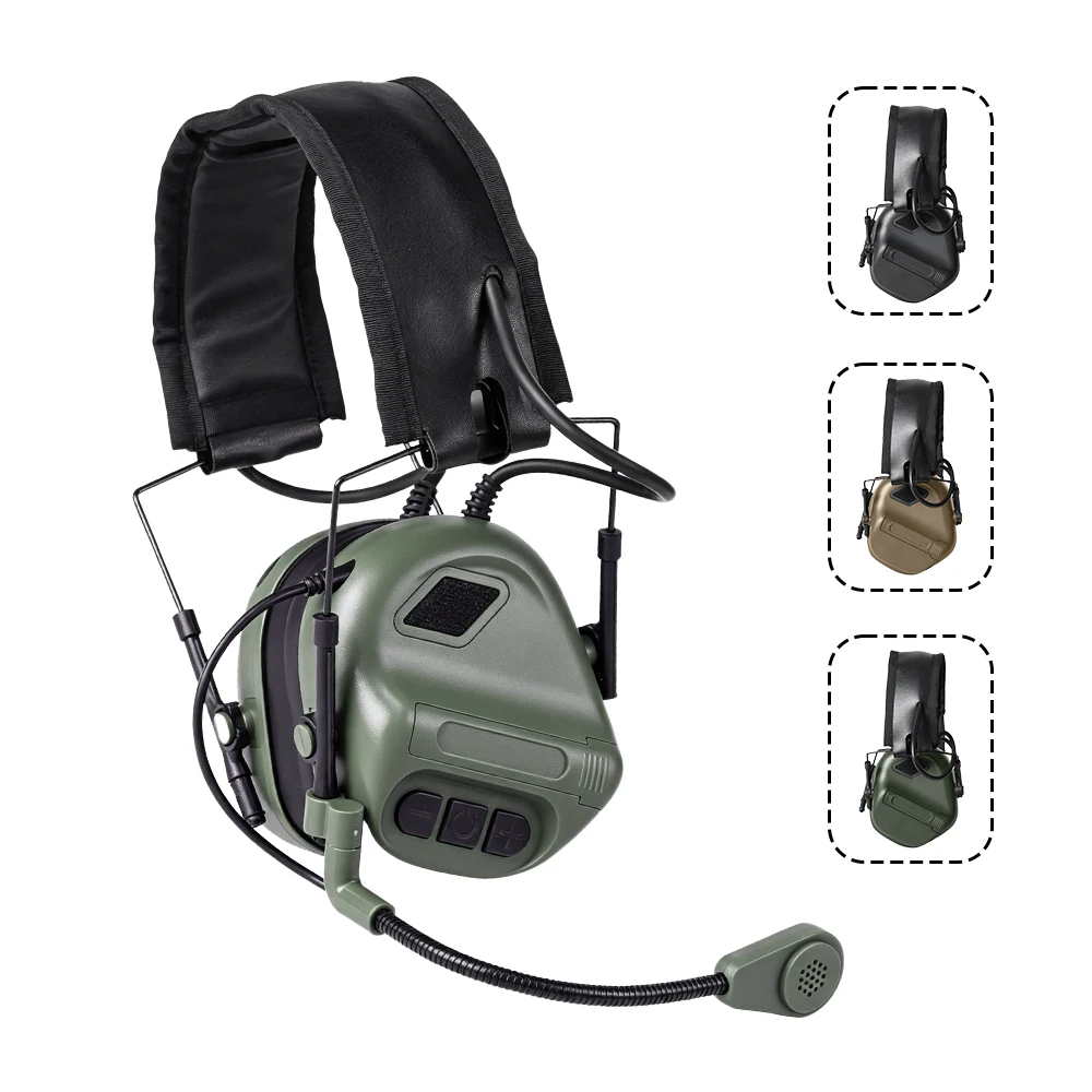 BOOIU Bluetooth Tactical Headset Electronic Shooting Earmuffs Sound Pickup Hearing Protection Fast Helmet Mount Hunting Training