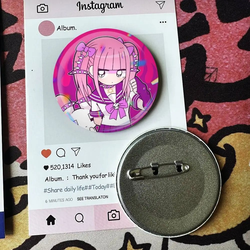 M-Menhera Girl C-Chan  Badge 25 32 44 58 75 mm Round Fans Collect Friends Gifts Brooch Souvenir