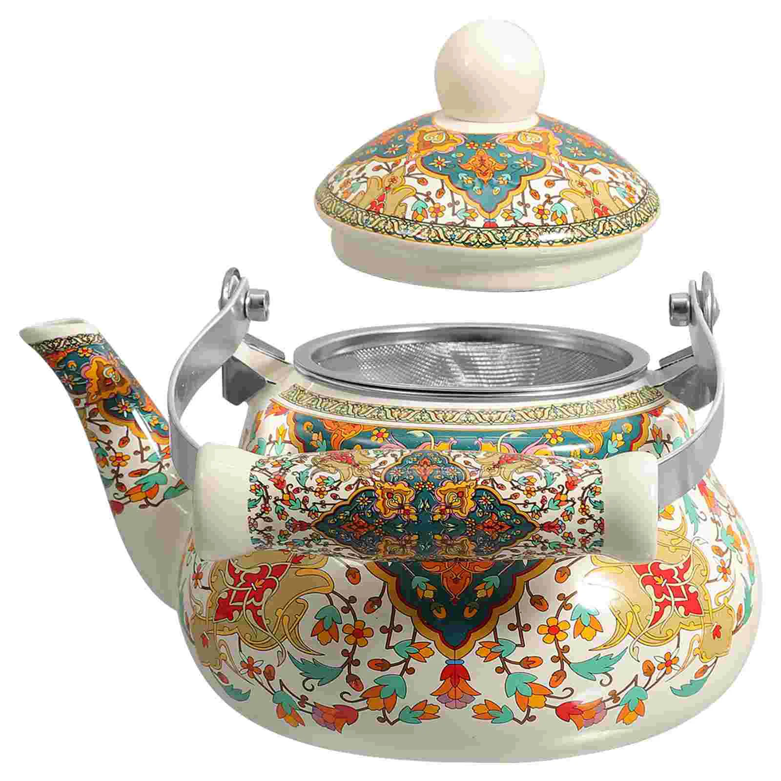 

Kettle Teapot Home Accessories Stovetop Teakettle Heating Enamel Hotel Handle Vintage Daily Use