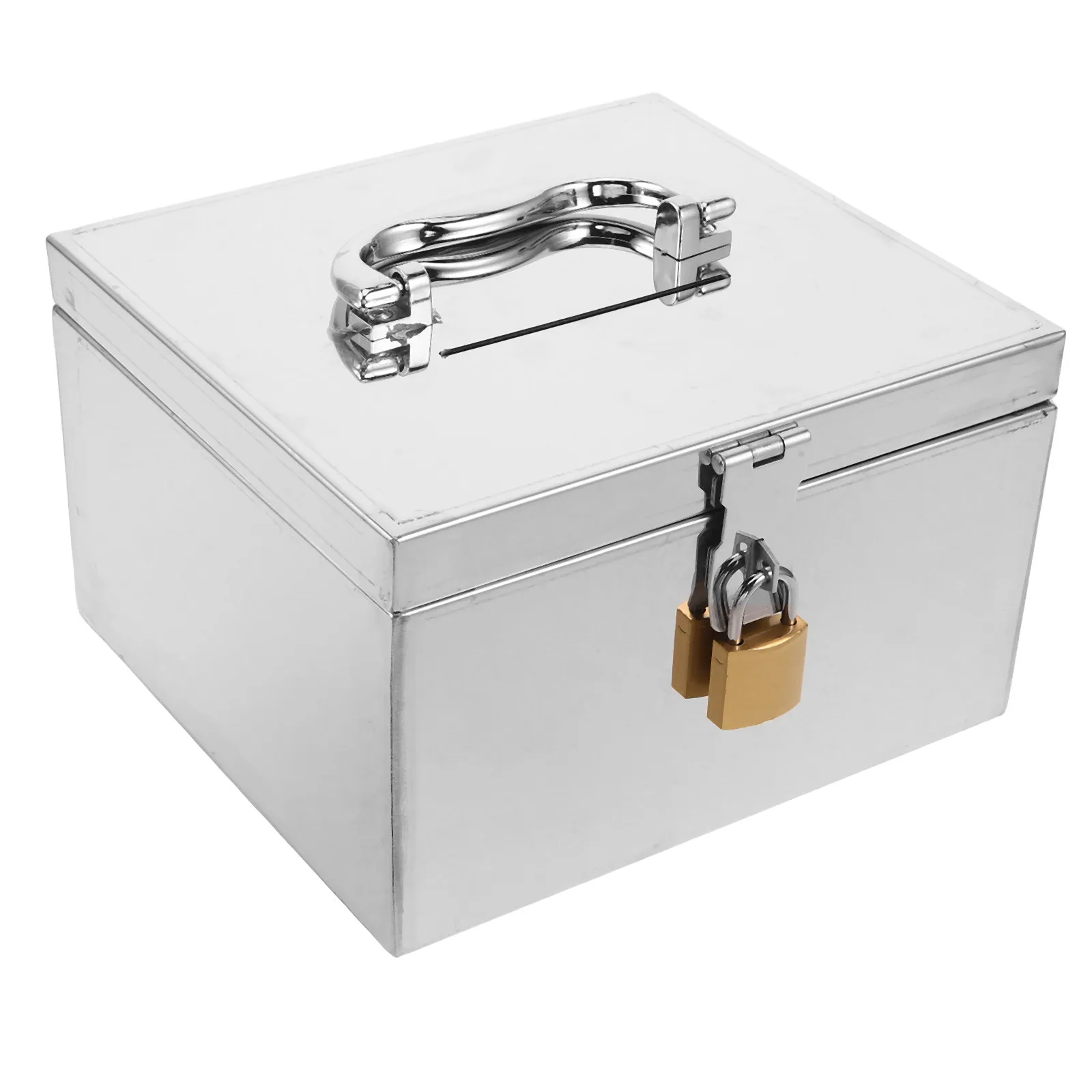Rectangular Stainless Steel Money Box Unbreakable Cash Savings Bank Locking Deposit Safe for Home Office Daily Budget Management