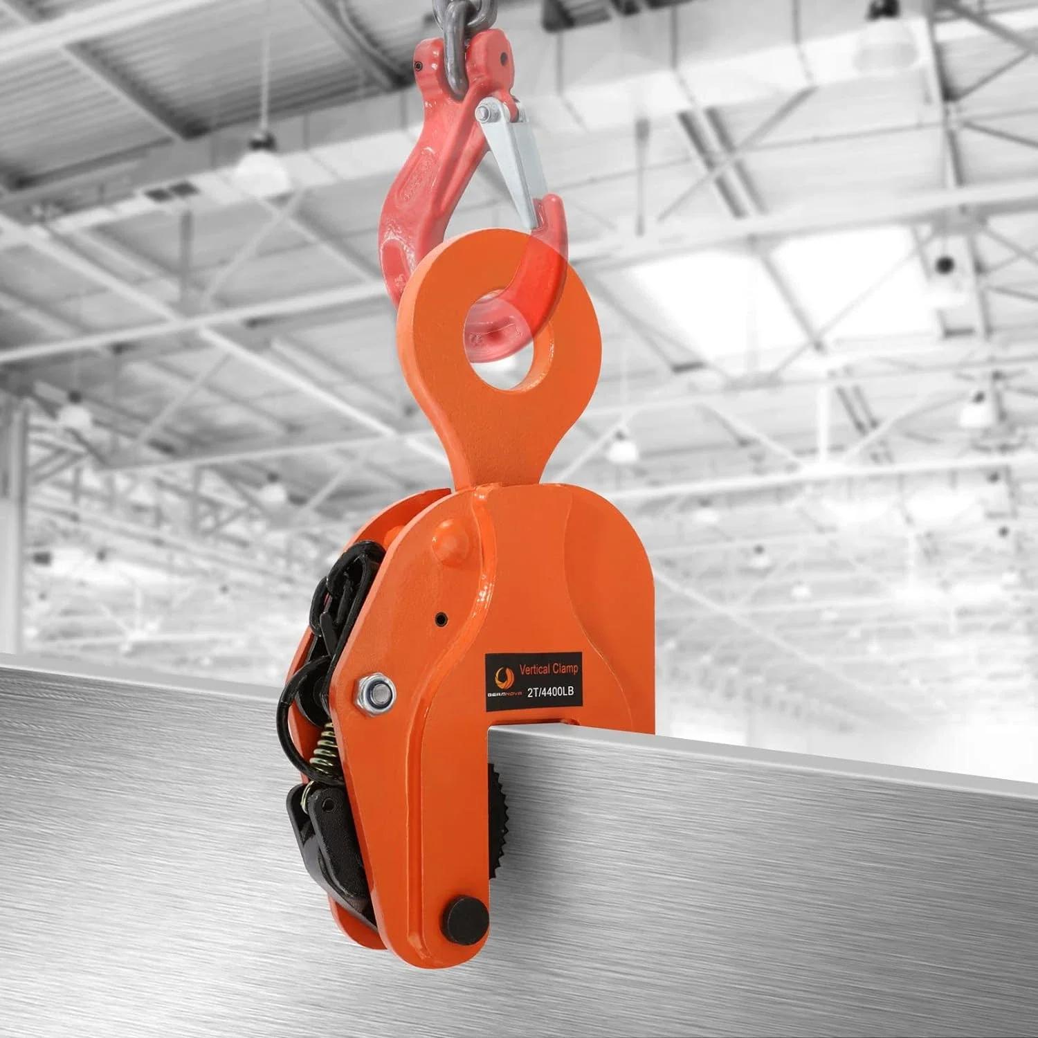 2 Ton Vertical Steel Plate Lifting Clamp 4400 Lbs Industrial Steel Plate Tongs, Round Pipes, Oil Drum Tongs Lifting Grab Tool