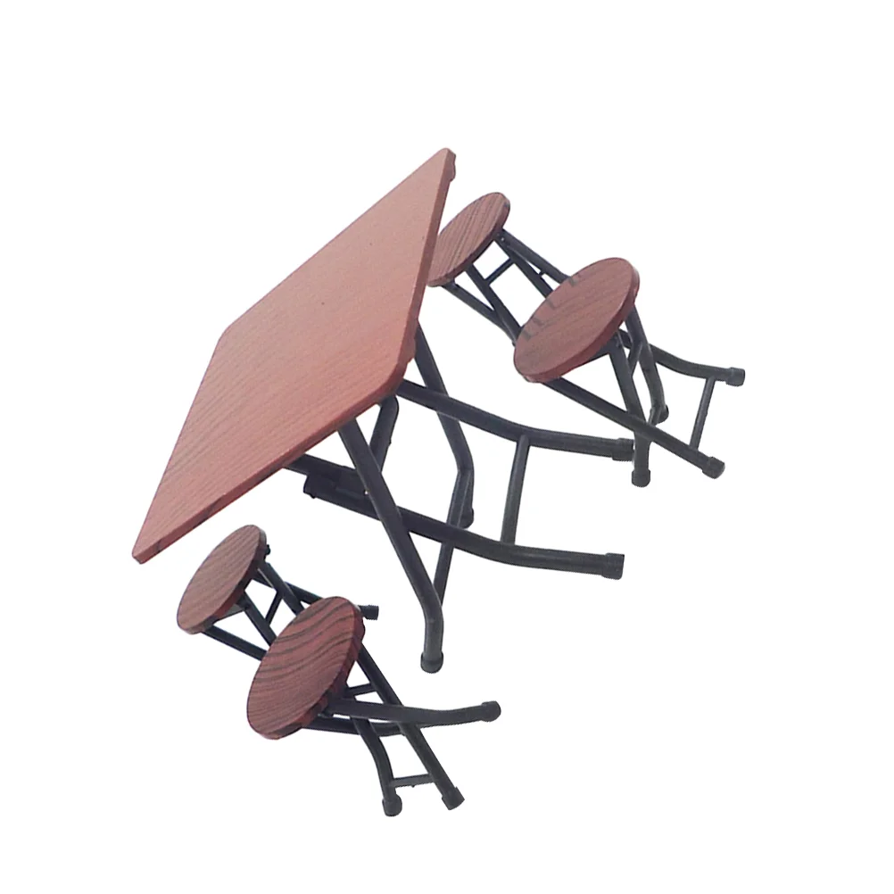 

5 Pcs Mini Folding Table Chair Set Creative Mini House Furniture Toy Safe Exquisite Children Gift Decor