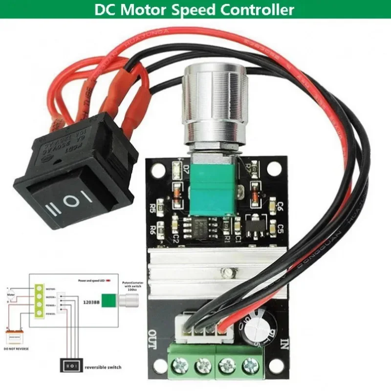 

10pcs DC 6V-28V 3A PWM DC Motor Speed Controller Regulator with Start Stop Switch