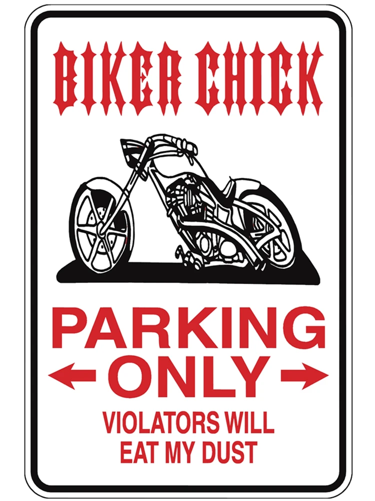 RuleMylife bikcr chick parking only violators will eat my dust car stickers decal