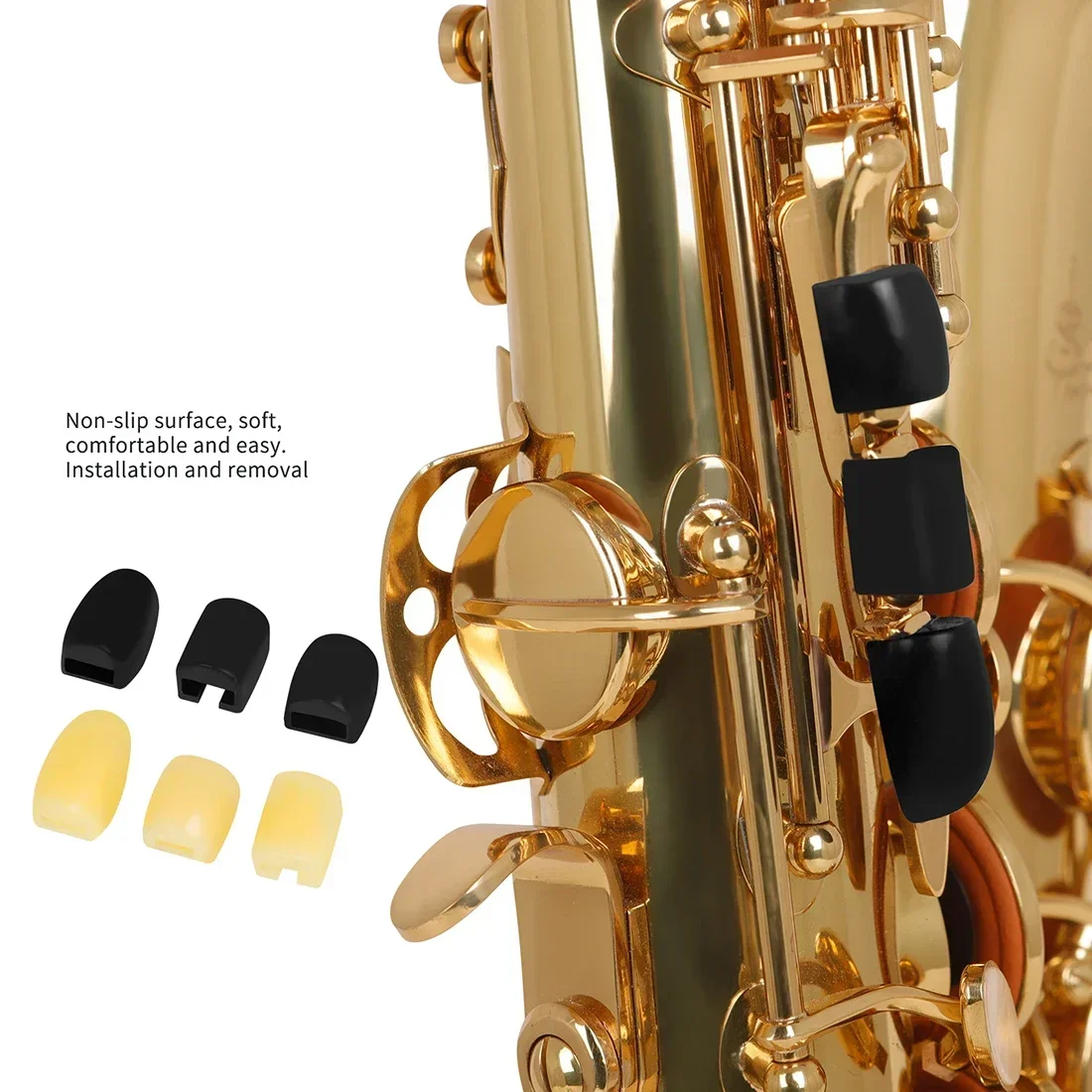 Saxophone Right Side Rest Cushion Key Pads Alto Tenor Soprano High E Key Side C Key Side B Key Sax Silicone Gel Finger Protector