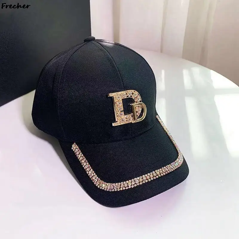 Bling Sequins Snapback Hat Party Korean Version Visors Hats Letter Hip Hop Caps Summer Women Diamond Casquette Golden Color Cap