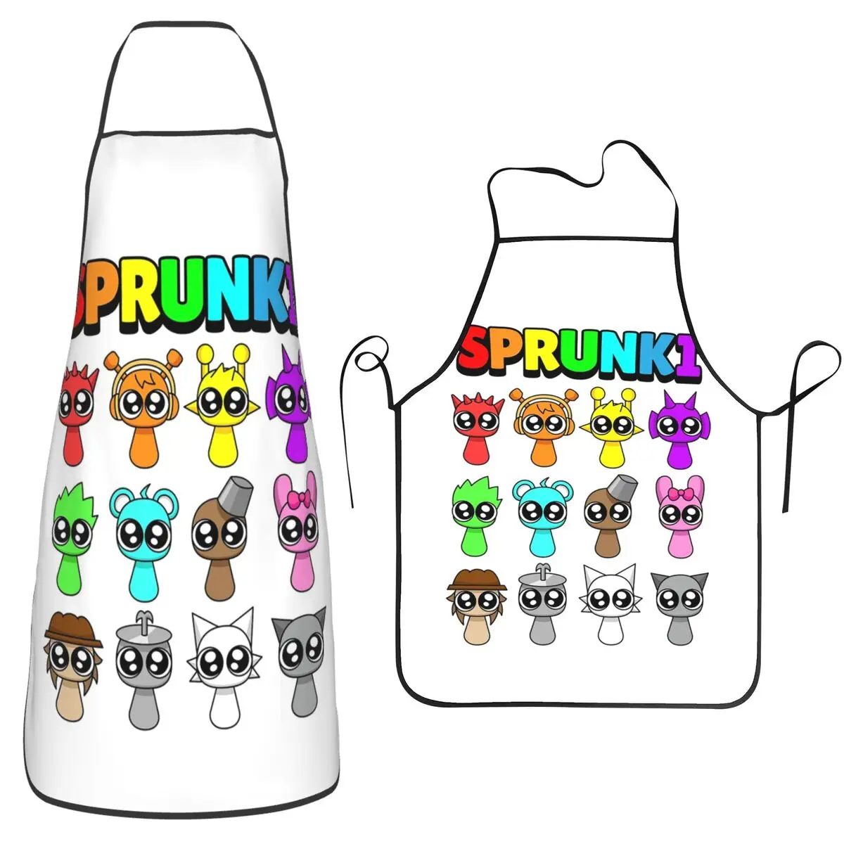 All My Sprunki Game Toys Character Apron Chef Cooking Tablier Sleeveless Bib Kitchen Cleaning Pinafore for Women Men Gardening