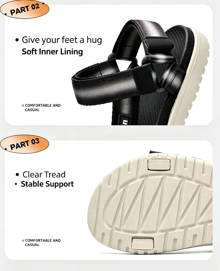 Klassische rutschfeste Sport-Sandalen für Damen, atmungsaktive Outdoor-Wandersandalen, sommerliche, lässige, leichte Strandschuhe, Größe 36–41 – Detail 10