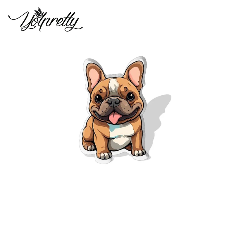 2023 Cartoon Cute French Bulldog Pattern Acrylic Resin Epoxy Brooches Bages Icon Jewelry Accessories