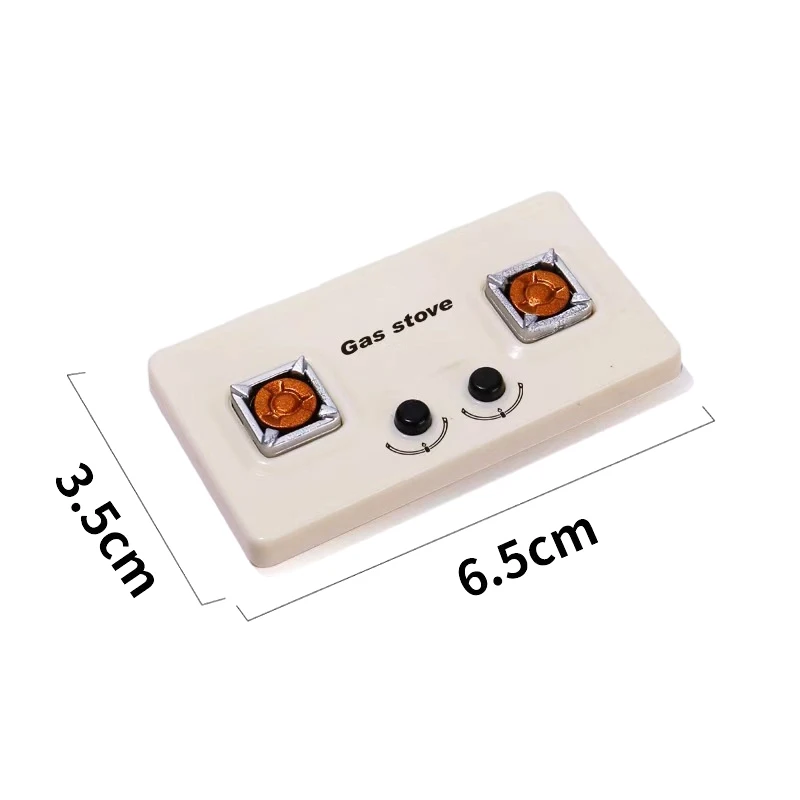 DIY Mini Dollhouse Kitchen Console, 1:12 Scale with Pan and Gas Stove Model, Play Miniature Furniture Toy