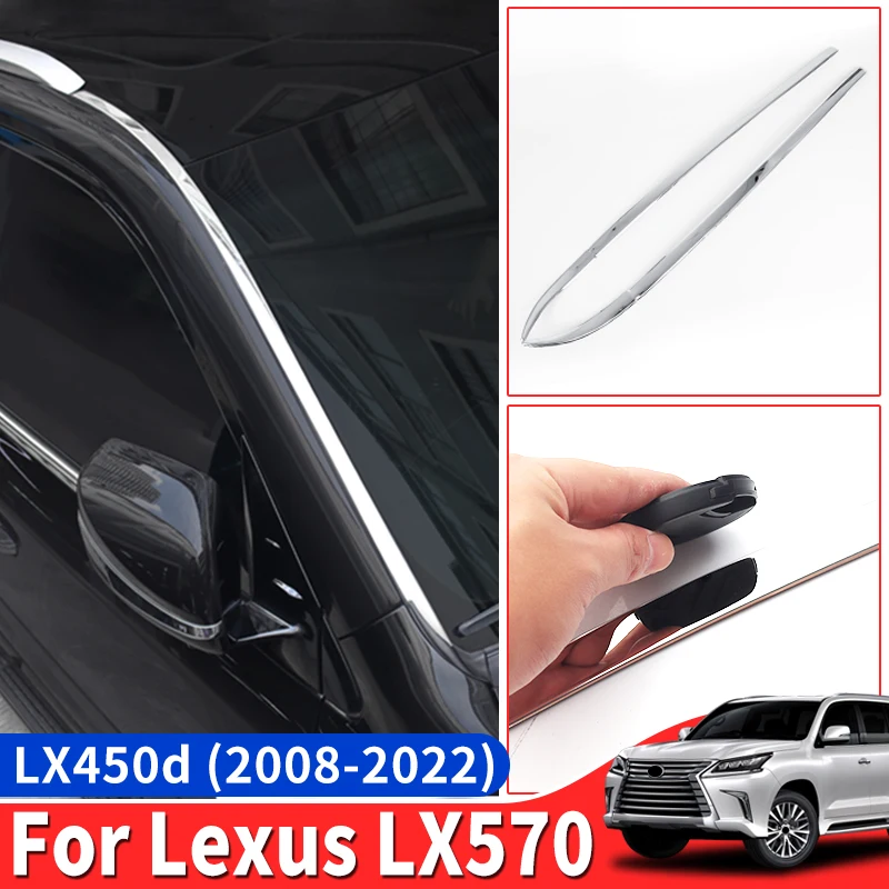 

Suitable for Lexus 570 LX570 front windshield trim strip 08-22 LX450d chrome-plated body kit, external accessories upgrade