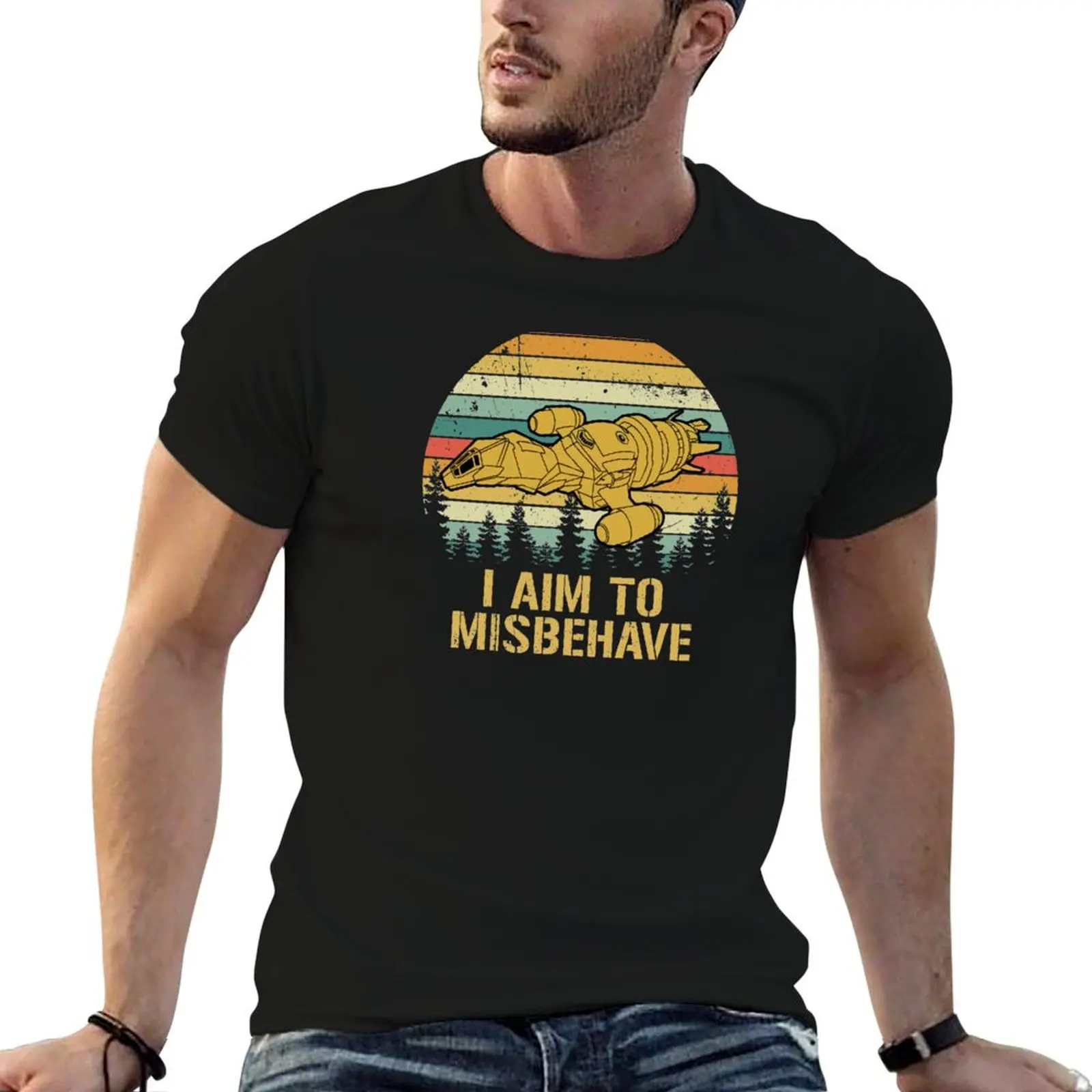 I Aim To Misbehave T-Shirt Work Comfort T-Shirt for Men