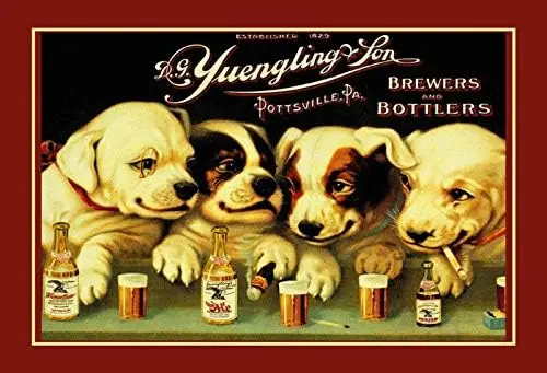 Tin Sign For Yuengling ; Son Ale and Beer Dogs Metal Sign Rectangle Custom Metal Sign  IN-Bar Cafe Restaurant Home Decor