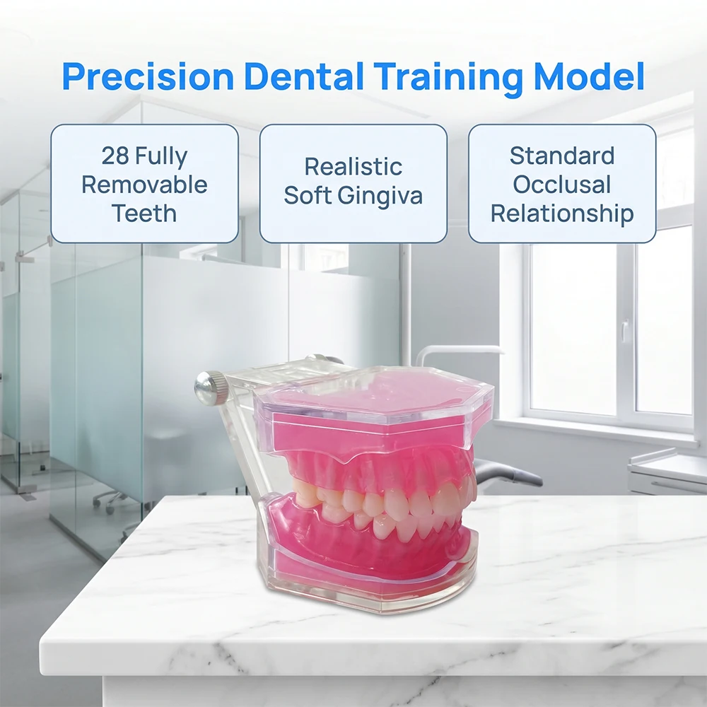 

Dental Typodont Model Full Mouth Detachable Teeth Study Teaching Model Soft Gum Standard Model for Dentistry Student Practice