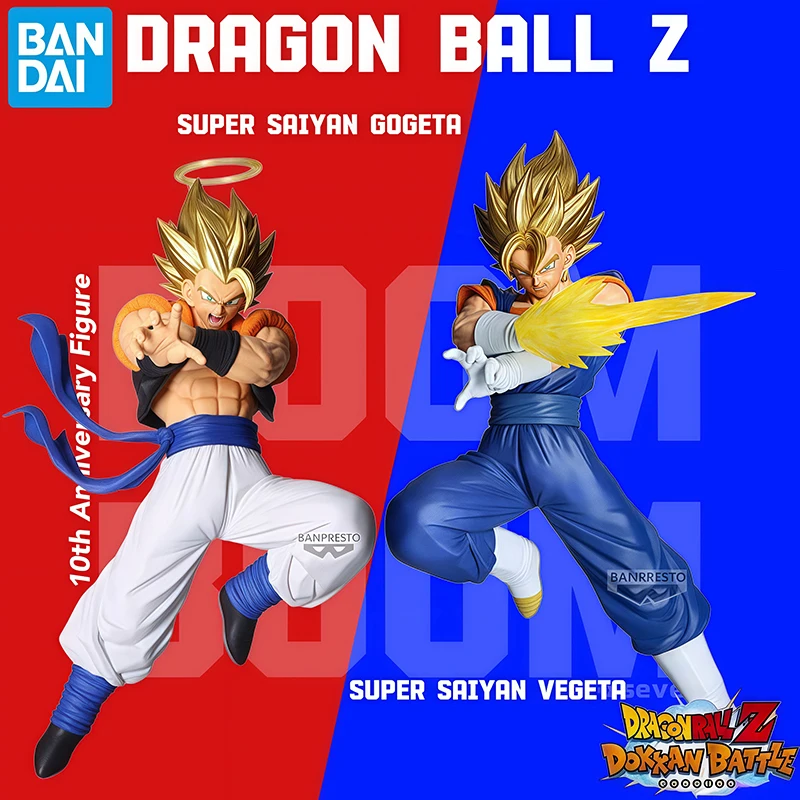 

Подлинная фигурка BANDAI NAMCO BANPRESTO DRAGON BALL Z DOKKAN BATTLE на 10-летие, Super Saiyan Gogeta Super Saiyan Vegeta, подарок