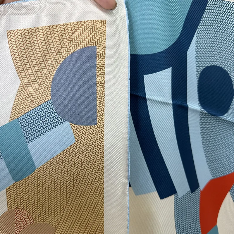 عالية الجودة وشاح 65 سنتيمتر النساء ساحة الحرير عصابات الفاخرة مصمم هيمز توالت حواف شالات رئيس حقيبة اكسسوارات هدية الكريسماس #5