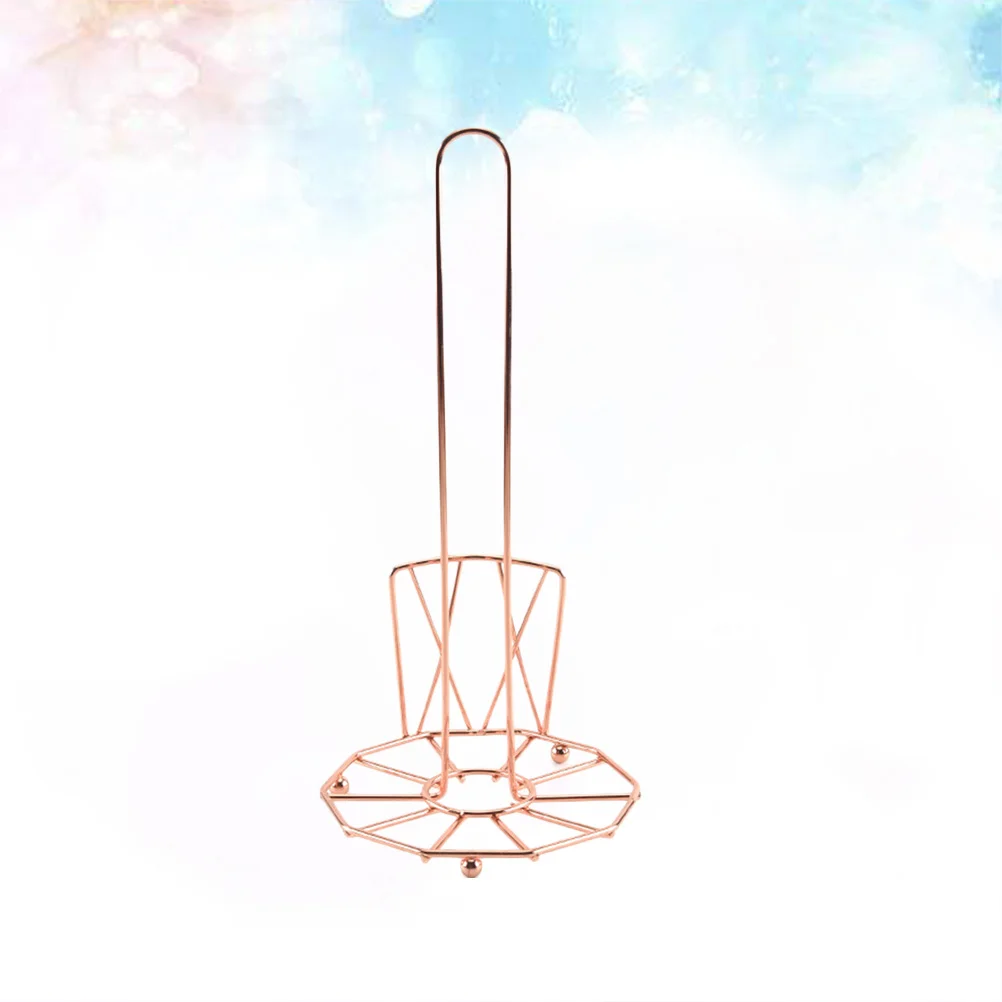 

Metal Paper Towel Holder Rose Golden European Style Kitchen Paper Roll Stand Countertop Storage Organizer for Home Office