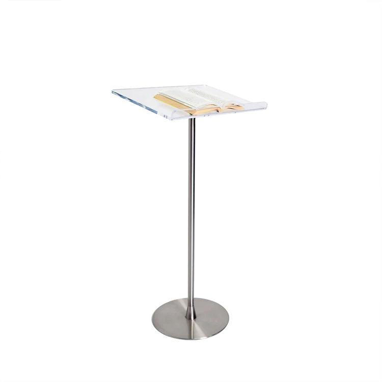 Clear Acrylic Straight Podium Detachable Acrylic Podium Platform Lectern Pulpit With Book Holder For School Church