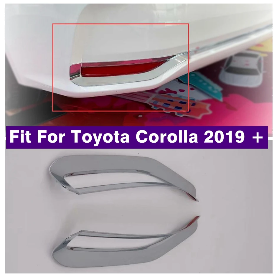 

Chrome Rear Tail Bumper Fog Lights Foglight Lamps Decoration Frame Cover Trim Fit For Toyota Corolla 2019 - 2022 Car Accessories