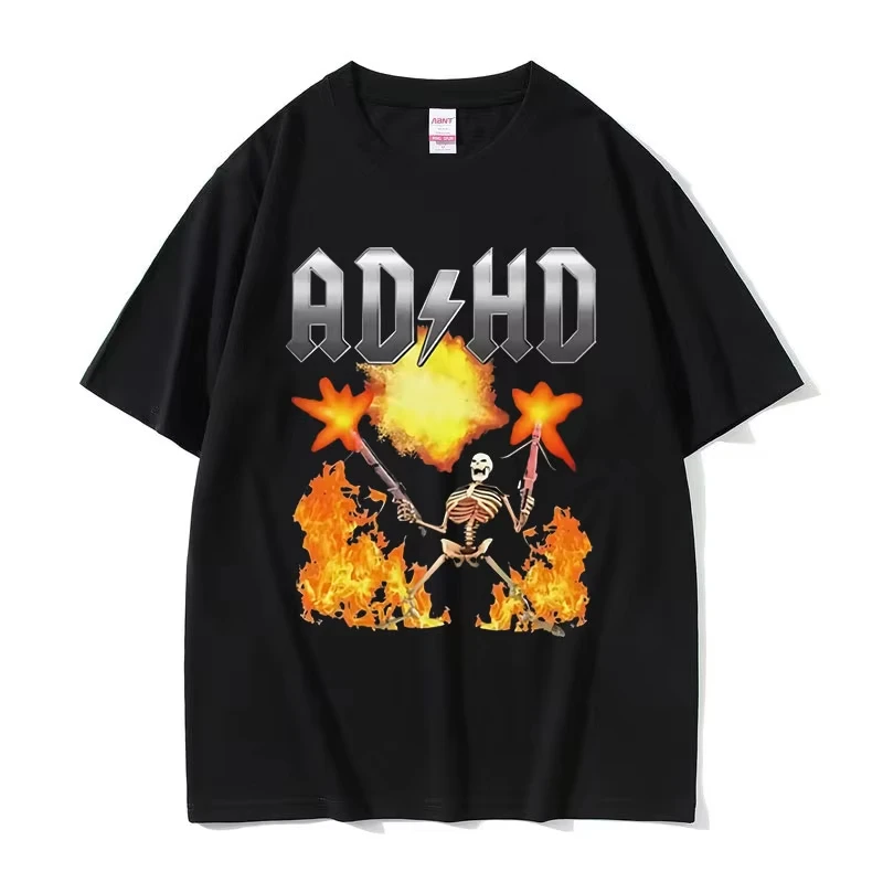 

ADHD Awareness T Shirt Audhd Funny Overstimulated Meme Short Sleeve TShirts Men Women Fashion Hot Sale Cotton T-shirt Streetwear