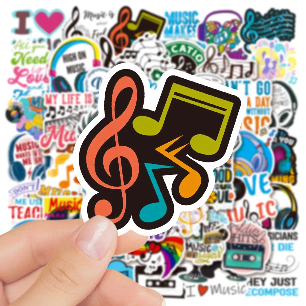 10/30/50pcs Cute Motivational Music Notes Stickers Inspirational Phrases Decals Scrapbook Suitcase Fridge Skateboard Sticker Toy