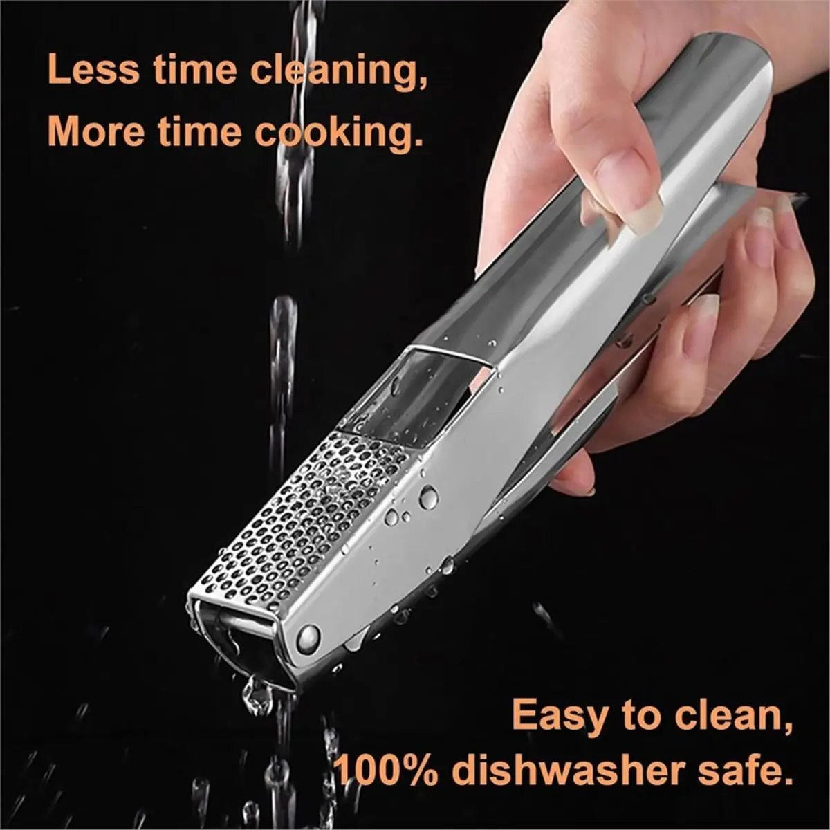Stainless Steel Garlic Press, Garlic Crusher Garlic Mincer Tool- Leak-Proof, Easy to Clean