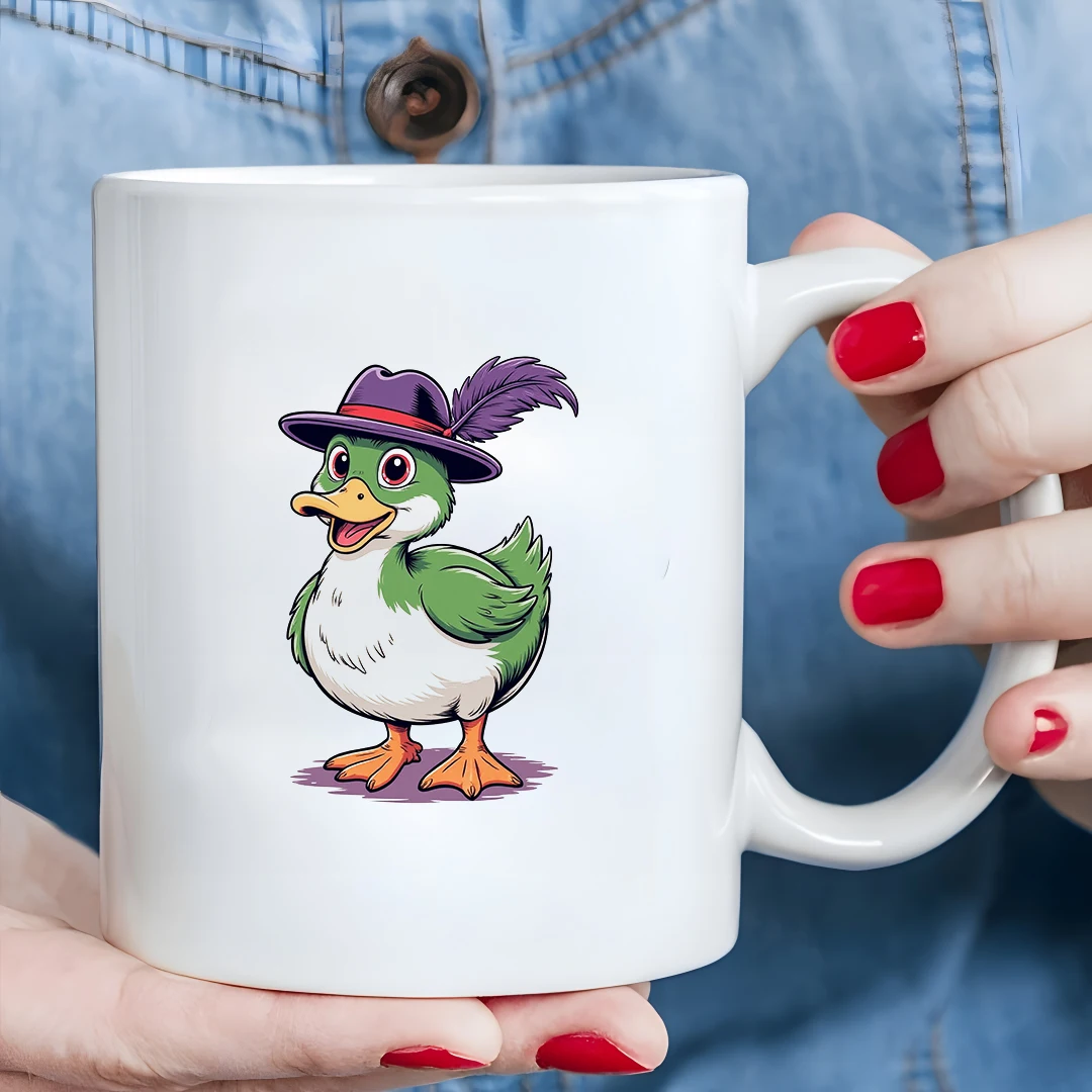 Tasse de dessin animé de canard mignon 11oz, tasse de boisson froide et chaude pour enfants, cadeau de noël, tasse de bureau familial