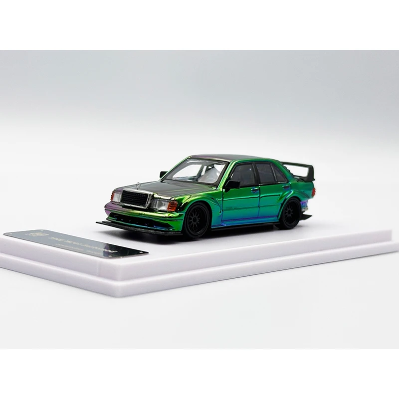 DCM 1:64 190E W201 EVO II Modified Red Electroplated Diecast Diorama Car Model Collection Toys