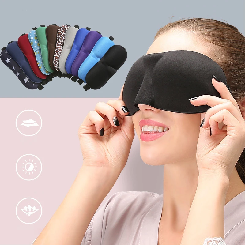 3D Shading Sleeping Eye Mask Block Out Light Eye Cover Soft Blackout Sleeping Aid Travel Eyeshade Blindfold Eyepatch Slaapmasker