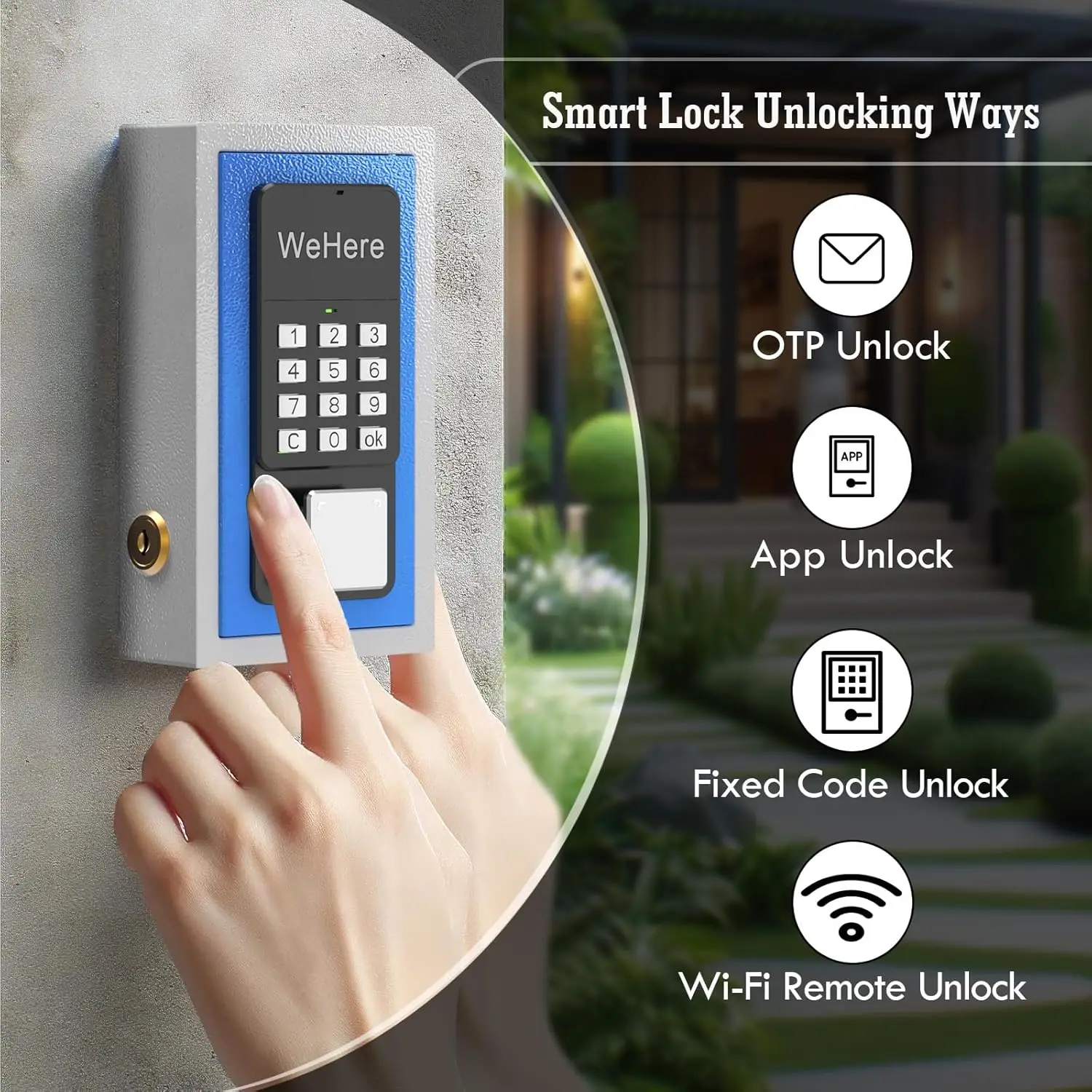 WeHere-Electronic Key Safe Box Armazenamento, controle remoto, senha inteligente, App, telefone, controle remoto, Segurança Outdoor, Apartamento, Gestão do Hotel