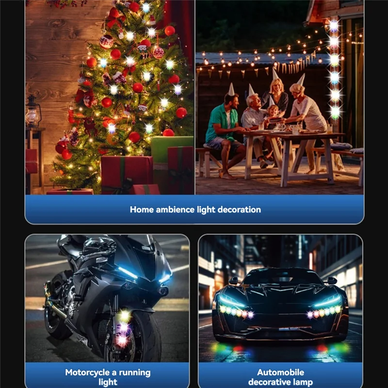 B44C Wireless LED Drone Strobe Light For Motorcycle Car Bike 2.4G Remote Control Flash Warning Light Signal Light