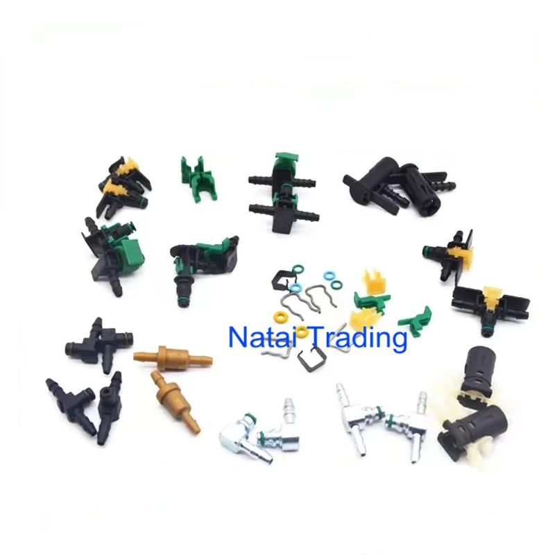 Common Rail Diesel Injector Oil Tube Return Joint Connector Clips Oil Return Pipe Plug Set for Bosch Denso Delphi Siemens Isuzu