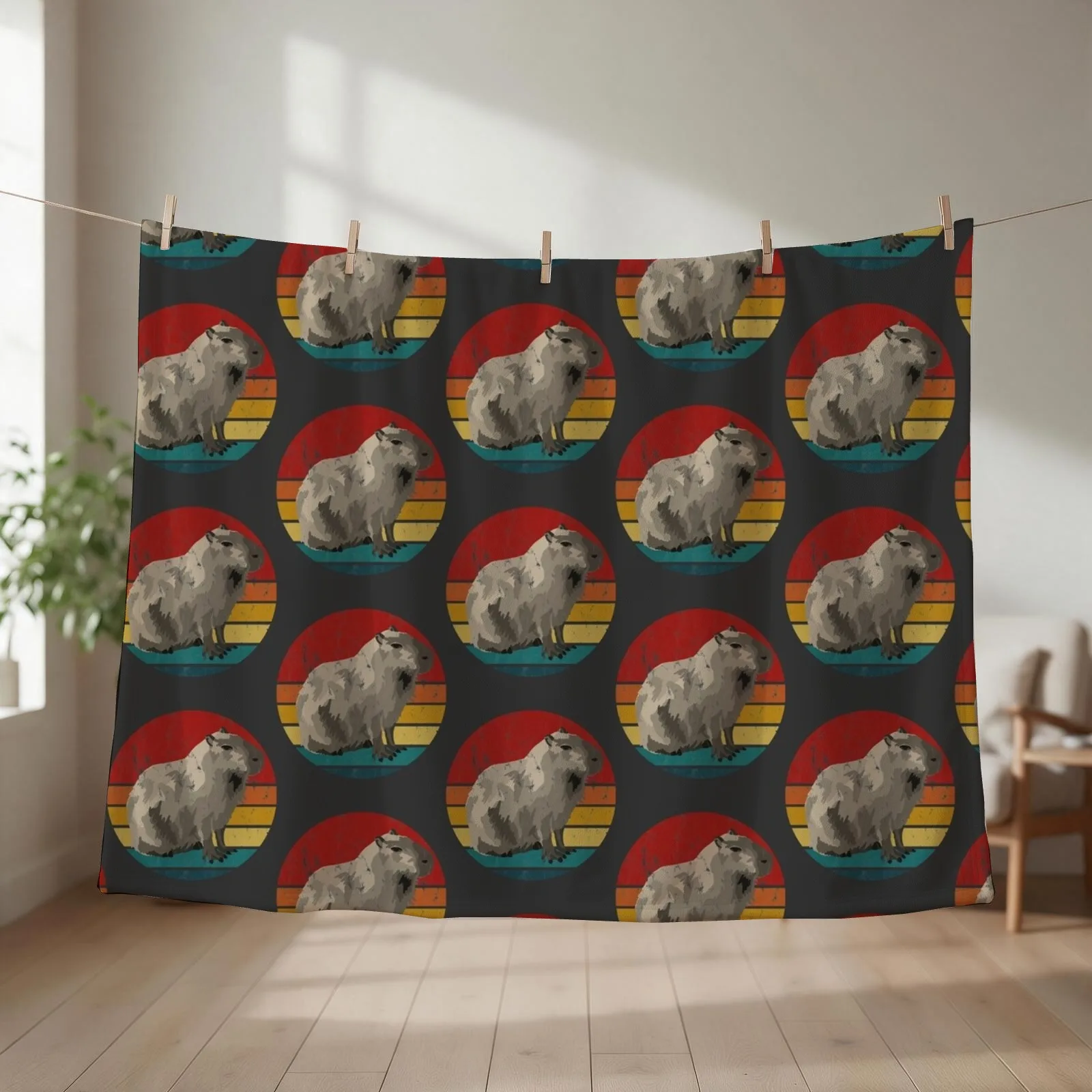 Capybara Sunset Throw Blanket Thermal For Sofa Thin Designers Sleeping Bag Blankets