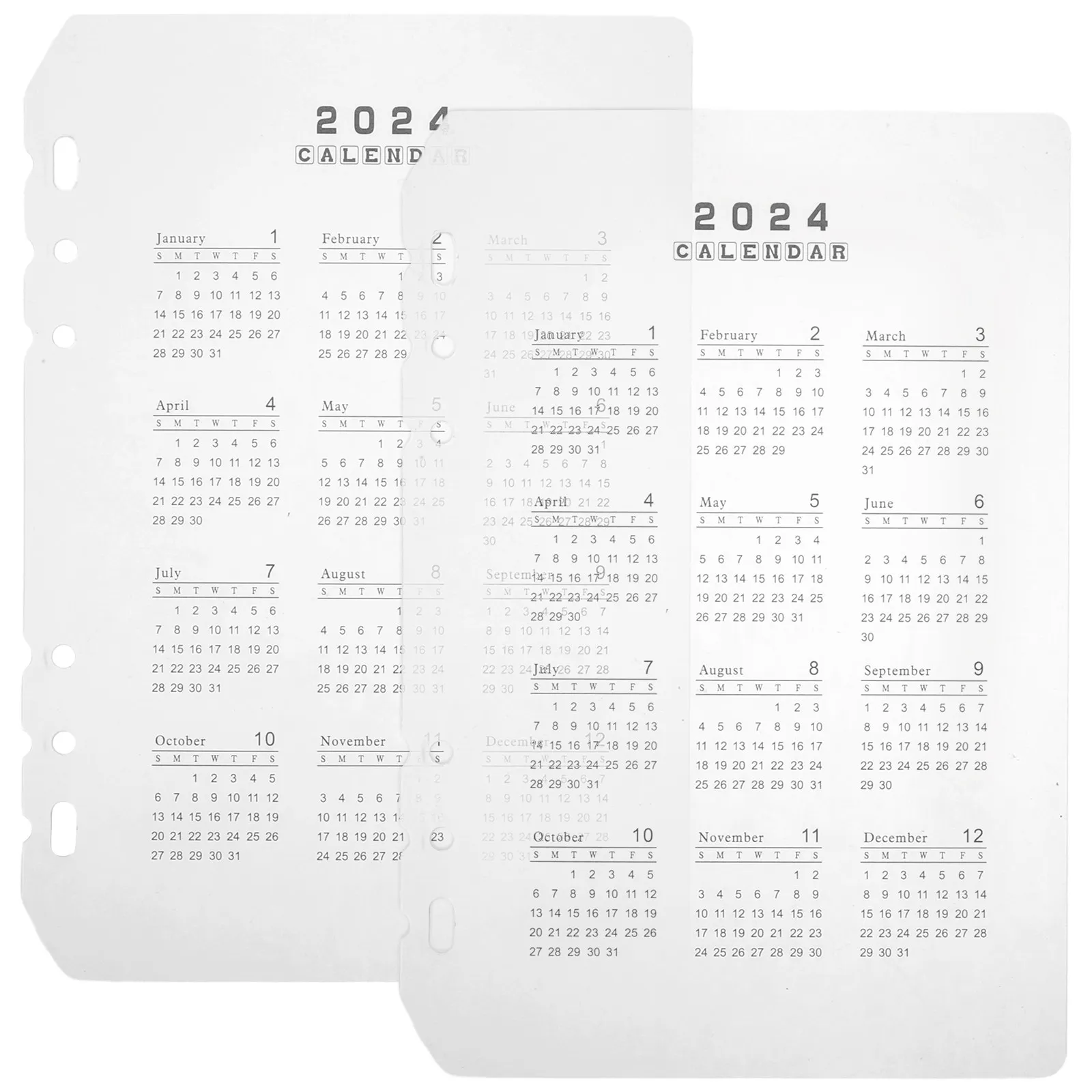 

2Pcs Calendar Dividers Transparent PP Binder Dividers for Journals Notebooks Fadeless Printing Exquisite Workmanship Daily