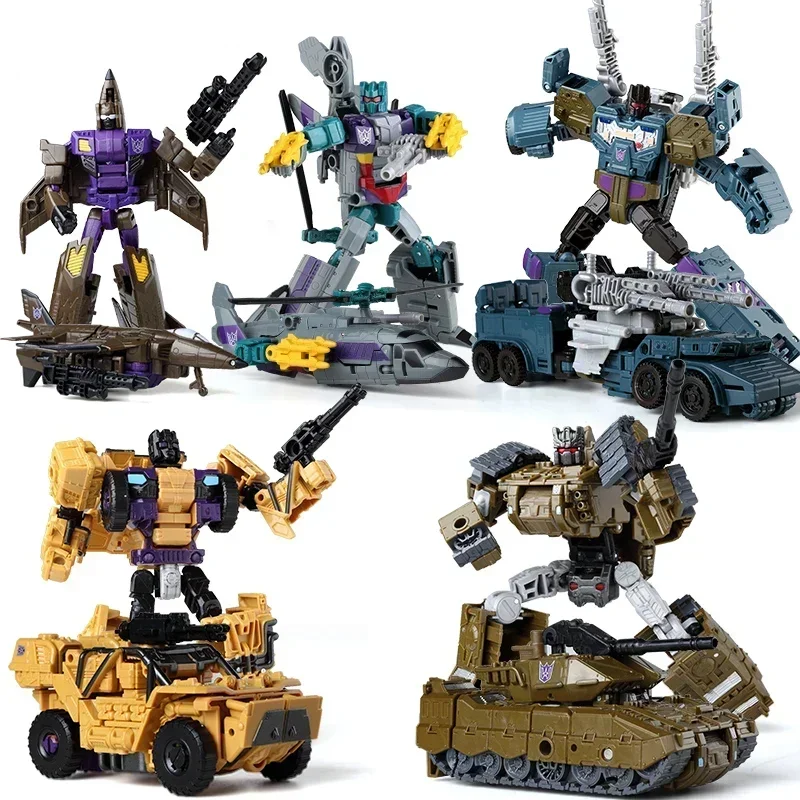 HaiZhiXing 5in1 Combiners Bruticus G1 Transformation Action Figure Toy Brawl Swindle Onslaught Model Deformation Car Robot KO