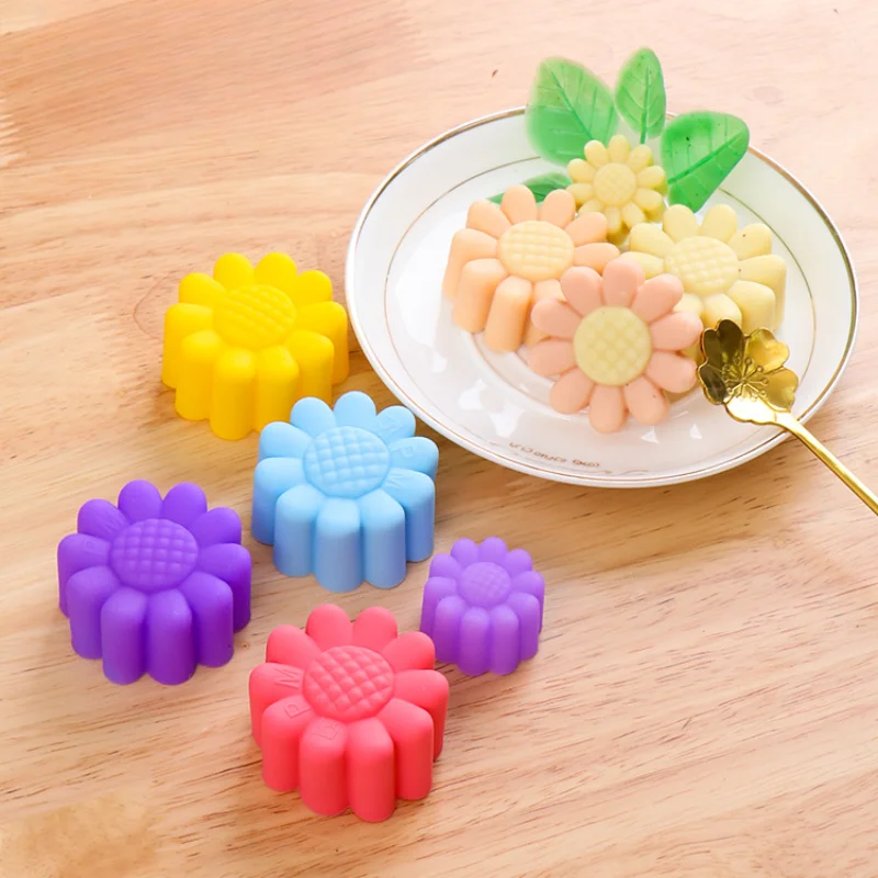 Sunflower Shape Silicone Baking Mold DIY Handmade Soap Cake Fondant Chocolate Jelly Flower Mould Dessert Mousse Bakeware