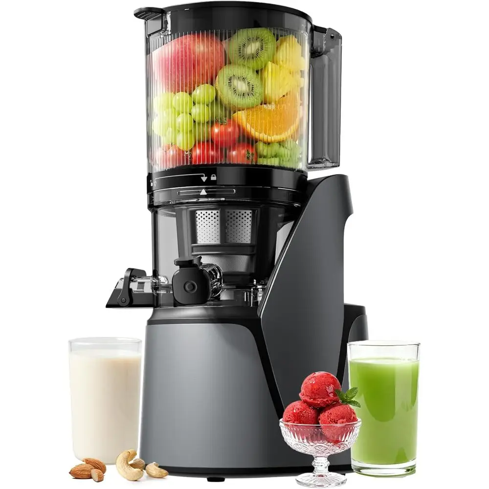 

Juicer hines, 3-in-1 Cold PrJuicer with 6.5" Extra Large Chute, 100oz Large acity, AC Motor, Makes Juice, Nut Milk & Sorbet, Pre