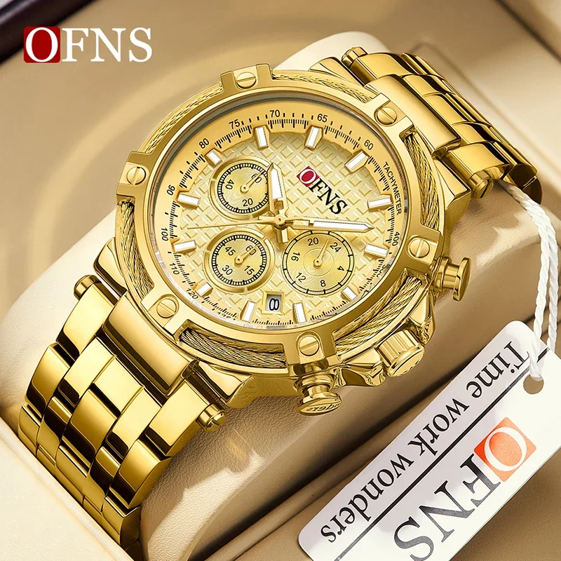 

OFNS Brand 5516 New Men's Quartz Watch Fashion Business Leisure Sports Multi functional Six Needle Waterproof Men's Quartz Watch